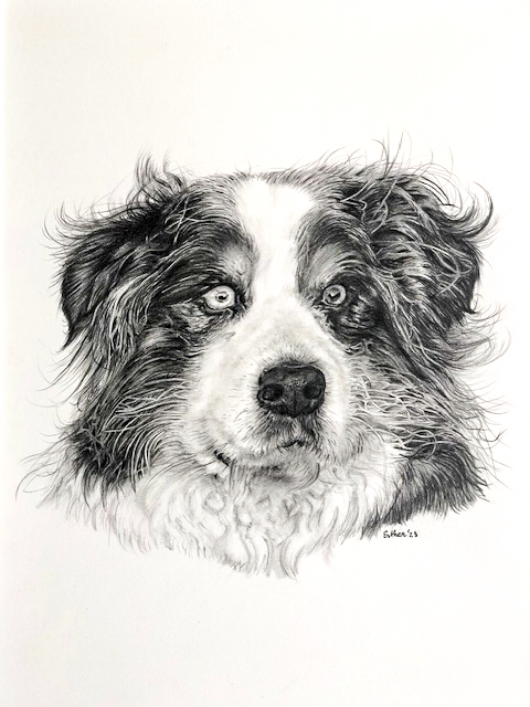 Esther Portretten hond 2 wit